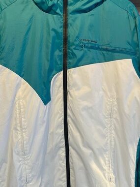 RARE G-Star Raw Teal and White Windbreaker Jacket